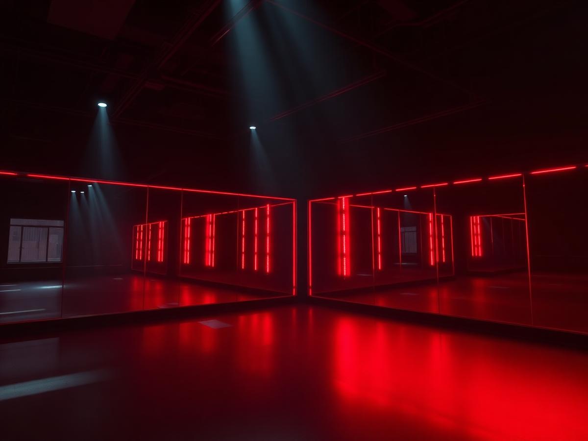 Mirrored group class studio