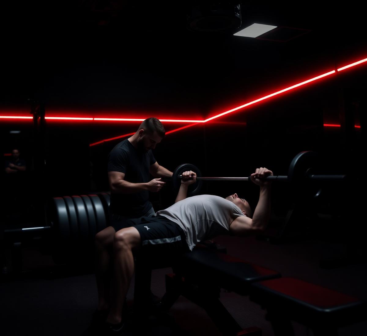 Personal training session on the bench press
